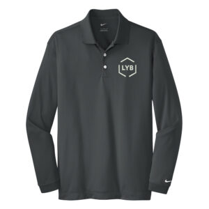 LYB Clinton Nike Golf Long Sleeve Dri-Fit Stretch Tech Polo Men-Anthracite