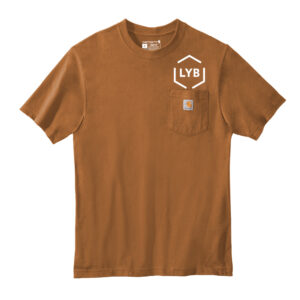 LYB Clinton Carhartt Men Workwear Pocket Short Sleeve cotton T-Shirt-Carhartt brown