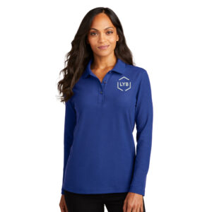 LYB Clinton Port Authority Ladies Silk Touch Long Sleeve Polo-Royal