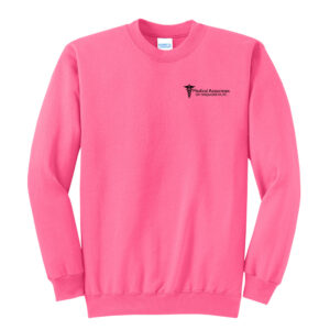MA of Maq Employee Unisex Fleece Crewneck Sweatshirt-neon Pink