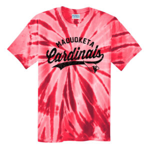 Maq NHS Unisex Tie Dye Cotton Short Sleeve Tee-Red