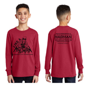 Maquoketa Wrestling Youth Cotton Long Sleeve Tee-Red