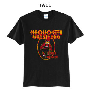 Maquoketa Wrestling Tall Cotton Short Sleeve Tee-Black