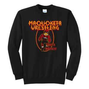 Maquoketa Wrestling Unisex Fleece Crewneck Sweatshirt-Black