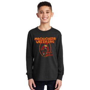 Maquoketa Wrestling Youth Cotton Long Sleeve Tee-Black