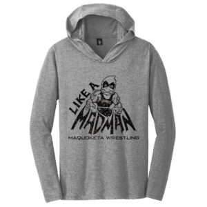 Maquoketa Wrestling District Made Mens Perfect Tri Long Sleeve Hoodie-Grey Frost