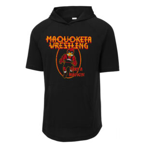 Maquoketa Wrestling Sport-Tek Posicharge Tri-Blend Wicking Short Sleeve Hoodie Men-Black