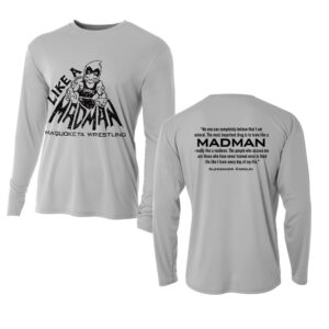 Maquoketa Wrestling Adult Cooling Performance long sleeve Crew Tee-Silver