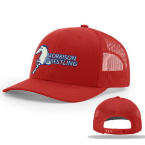 Morrison Wrestling Richardson Pro Mesh Adjustable Trucker Cap Solid- Red
