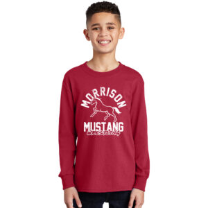 Morrison Wrestling Youth Cotton Long Sleeve Tee-Red