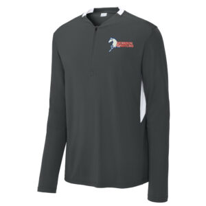 Morrison Wrestling Sport-Tek Men Club 1/4-Zip Pullover-Iron Grey/White