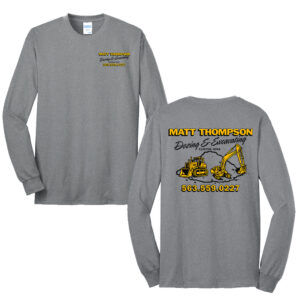 Thompson Dozing Excavating Unisex Cotton Long Sleeve Tee-Athletic heather
