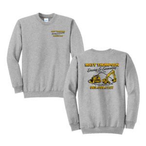 Thompson Dozing Excavating Unisex Fleece Crewneck Sweatshirt-Athletic heather
