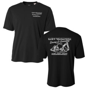 Thompson Dozing Excavating Adult Cooling Performance Tshirt-Black