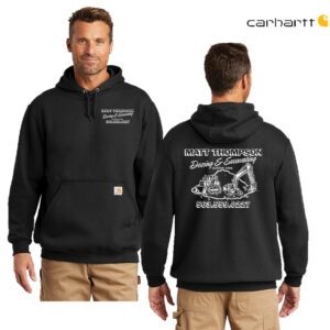 Thompson Dozing Excavating Carhartt Men Midweight Hooded Sweatshirt-Black