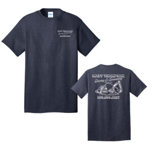 Thompson Dozing Excavating Unisex Short Sleeve Tee-Heather Navy