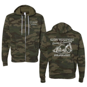 Thompson Dozing Excavating Independent Trading Co.Unisez  Full-Zip Hooded Sweatshirt-Forest Camo