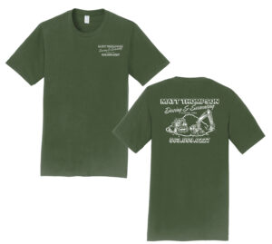 Thompson Dozing Excavating Unisex Fan Favorite Cotton Short Sleeve Tee-Olive