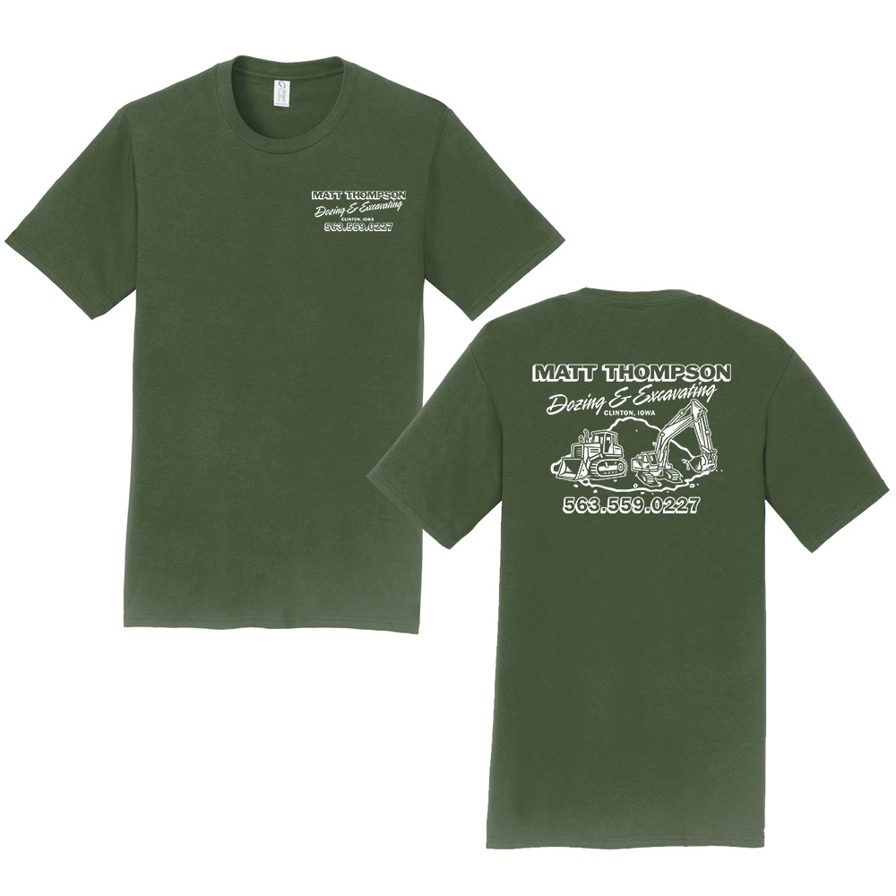 Thompson Dozing Excavating Unisex Fan Favorite Cotton Short Sleeve Tee-Olive
