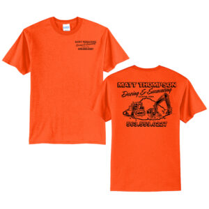 Thompson Dozing Excavating Unisex Short Sleeve Tee-Safety Orange