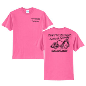 Thompson Dozing Excavating Unisex Short Sleeve Tee-Neon Pink