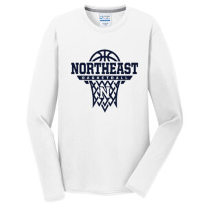 NE Boys Basketball Men Long Sleeve Essential Blended Performance Tee-White