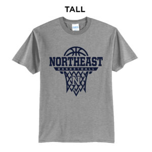 NE Boys Basketball Tall Cotton Short Sleeve Tee-Grey