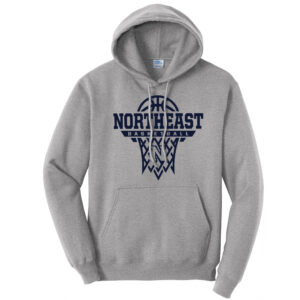 NE Boys Basketball Unisex Fleece Hooded Sweatshirt-Athletic Heather