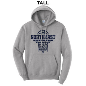 NE Boys BasketballSpartans Boys BB Tall Fleece Hooded Sweatshirt-Athletic Heather
