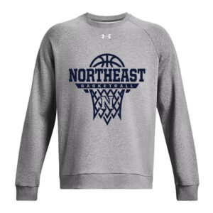 NE Boys Basketball Under Armour UA Rival Fleece Crewneck Sweatshirt-Castle Rock Heather
