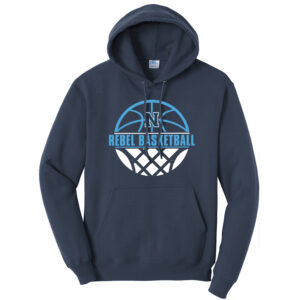 NE Boys Basketball Unisex Fleece Hooded Sweatshirt-Navy