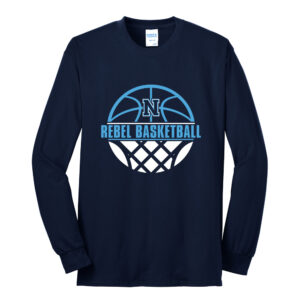 NE Boys Basketball Unisex Long Sleeve Tee-Navy