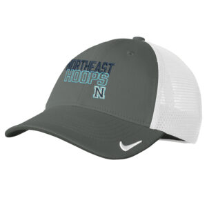 NE Boys Basketball Nike Stretch-to-Fit Mesh Back Cap-Anthracite/White