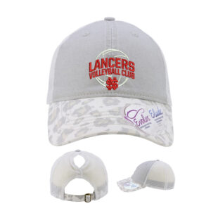 Lancers VB Club Infinity Her Women’s Printed Visor with Mesh Back Cap-Grey Snow Leopard