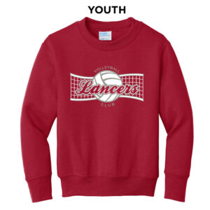 Lancers VB Club Youth Fleece Crewneck Sweatshirt-Red