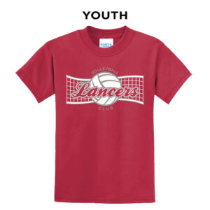 Lancers VB Club Youth Short Sleeve Tee-Red