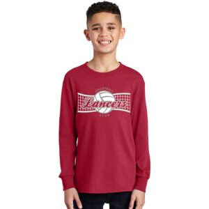 Lancers VB Club Youth Long Sleeve Tee-Red