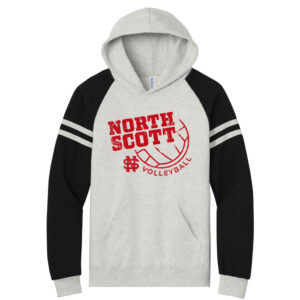 Lancers VB Club Jerzees Unisex NuBlend Varsity Colorblock Hooded Sweatshirt-Oatmeal Heather/Black Ink