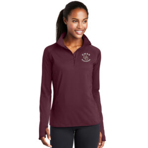 Owen Athletics Sport-Tek Ladies Sport-Wick Stretch 1/2-Zip Pullover-Maroon