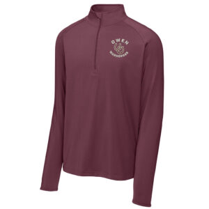 Owen Athletics Sport Tek Men Sport Wick Stretch 1/2 Zip Pullover-Maroon