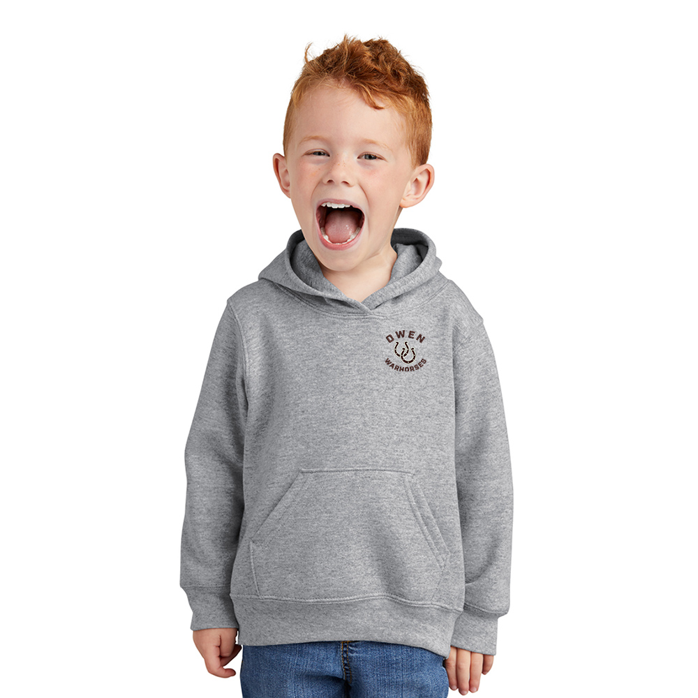 Owen Athletics Toddler Pullover Hooded Sweatshirt-Athletic heather