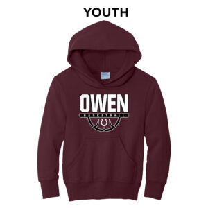 Owen Athletics Youth Hooded Sweatshirt-Maroon