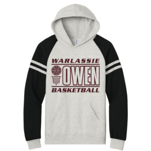 Owen Athletics Jerzees Unisex NuBlend Varsity Colorblock Hooded Sweatshirt-Oatmeal Heather/Black Ink