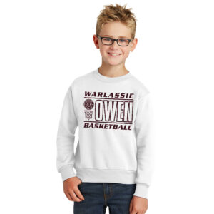 Owen Athletics Youth Fleece Crewneck Sweatshirt-White