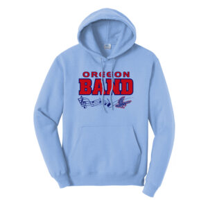 Oregon Band Unisex Classic Core weight Cozy Pullover Hooded Sweatshirt-Light Blue