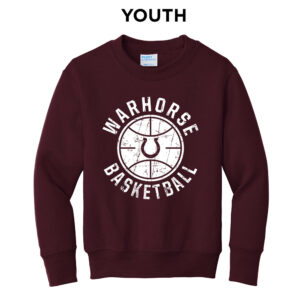 Owen BB Youth Fleece Crewneck Sweatshirt-maroon