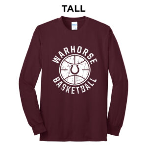 Owen BB Tall Long Sleeve Cotton Tee-Maroon