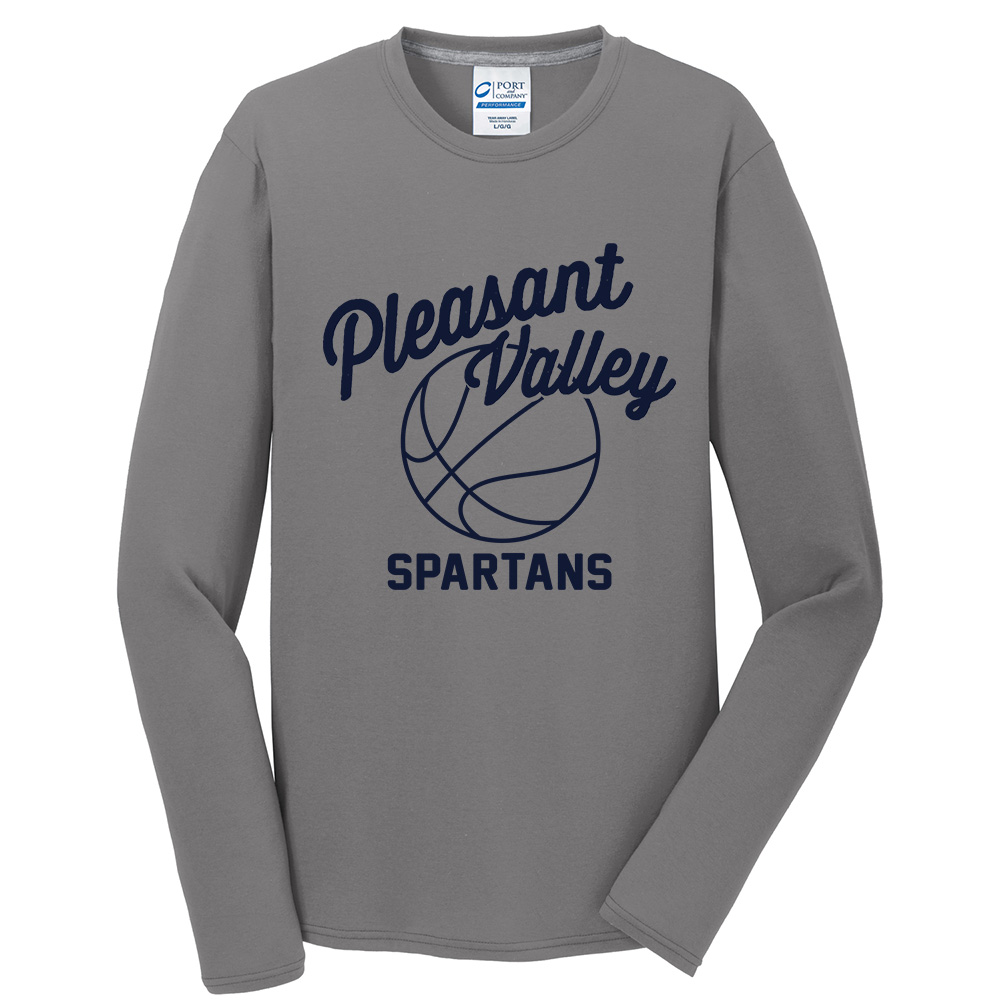 PV Girls BB Men Long Sleeve Essential Blended Performance Tee-Medium grey
