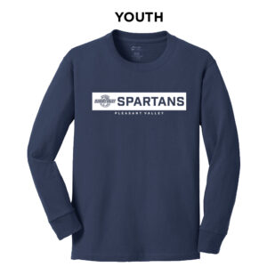 PV Girls BB Youth Cotton Long Sleeve Tee-Navy