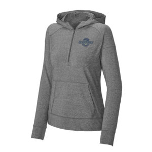 PV Girls BB Sport-Tek Ladies Sport-Wick Stretch 1/2-Zip Hoodie-Charcoal Grey Heather